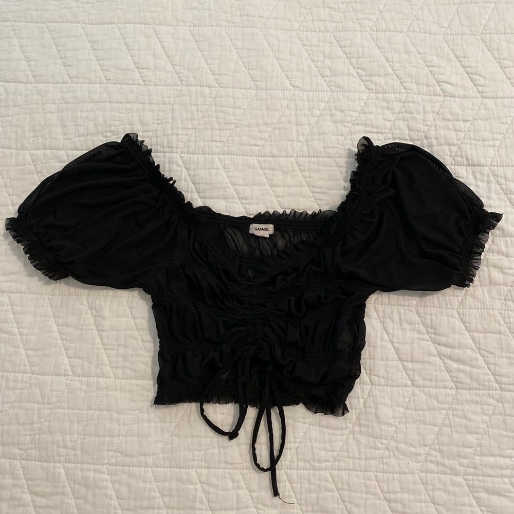 Garage Black Crop Top